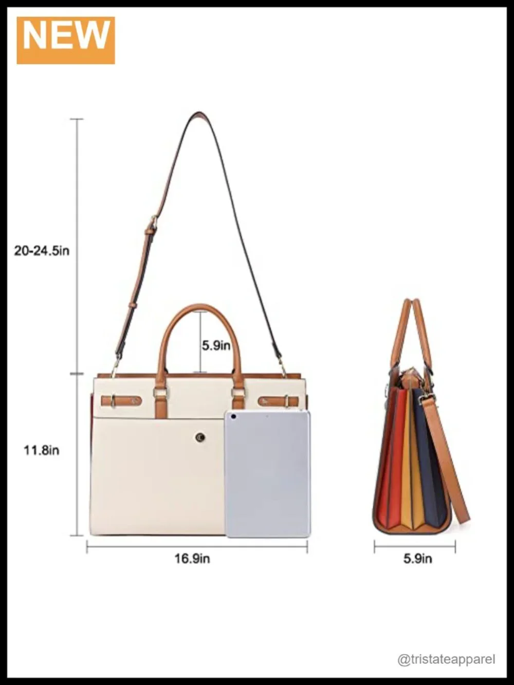 Vegan Leather Briefcase for Women Laptop 15.6 Inch Work Tote Bag